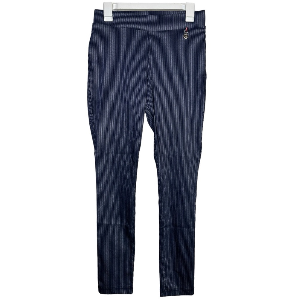 Tommy Hilfiger Blue White Striped Pull On‎ Stretchy Skinny Pants Size 8